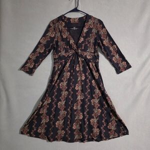 Patagonia Womens Floral A Line 3/4 Sleeve Winnow Dress 58800F0 Size Medium